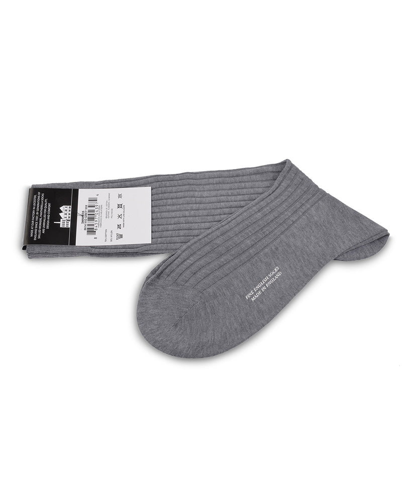 Pantherella Danvers Cotton Rib - Mid Grey