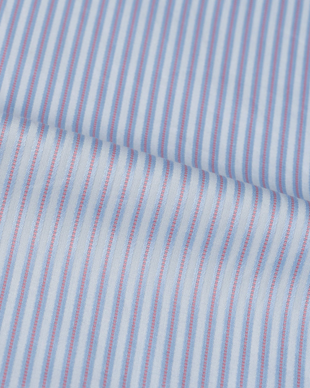 Pink Blue Satin Stripes on Pale Blue Shirt - 9