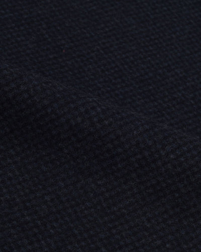 Dark Navy Textured Wool Topcoat