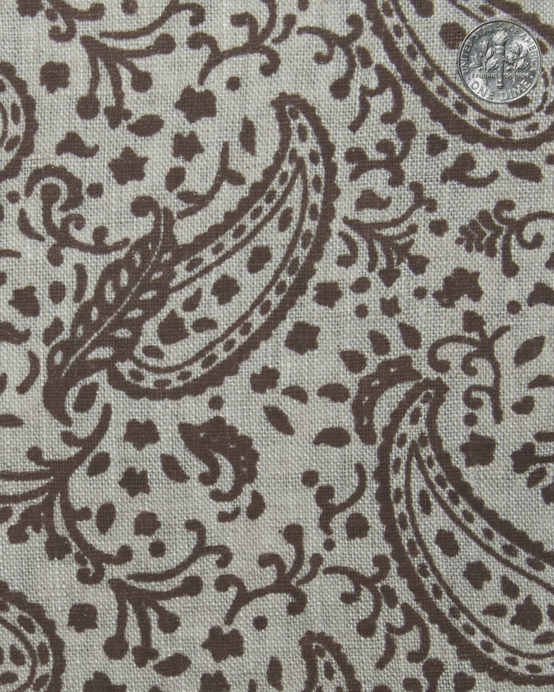 Camp collar PRESET STYLE in Linen: Brown Printed Paisley - 2