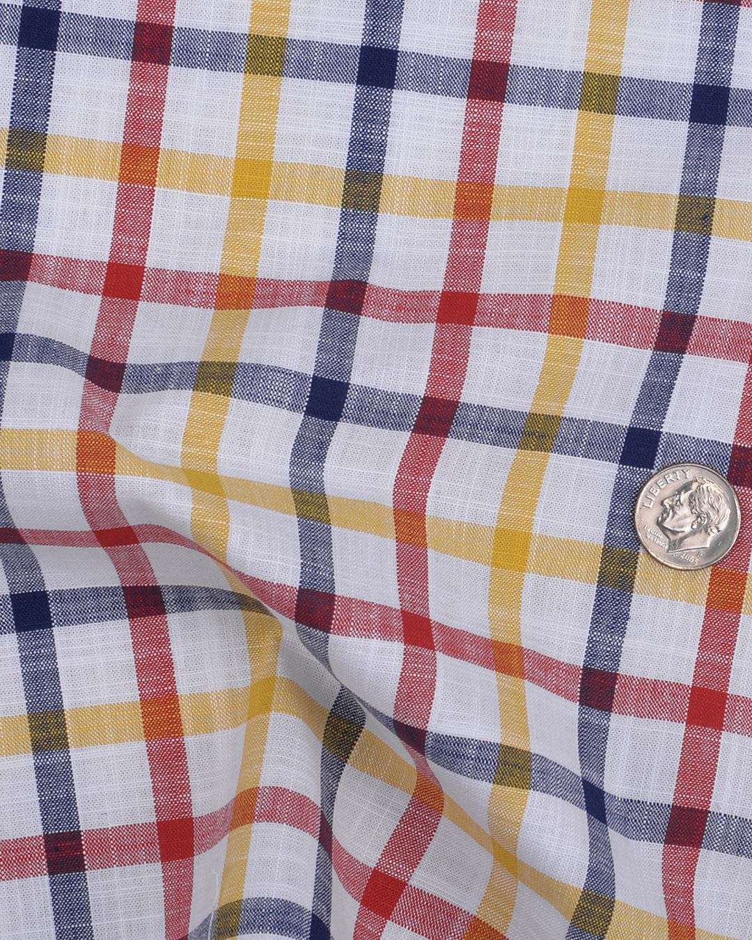Checks: Red Navy Yellow Tattersall Chambray - 5