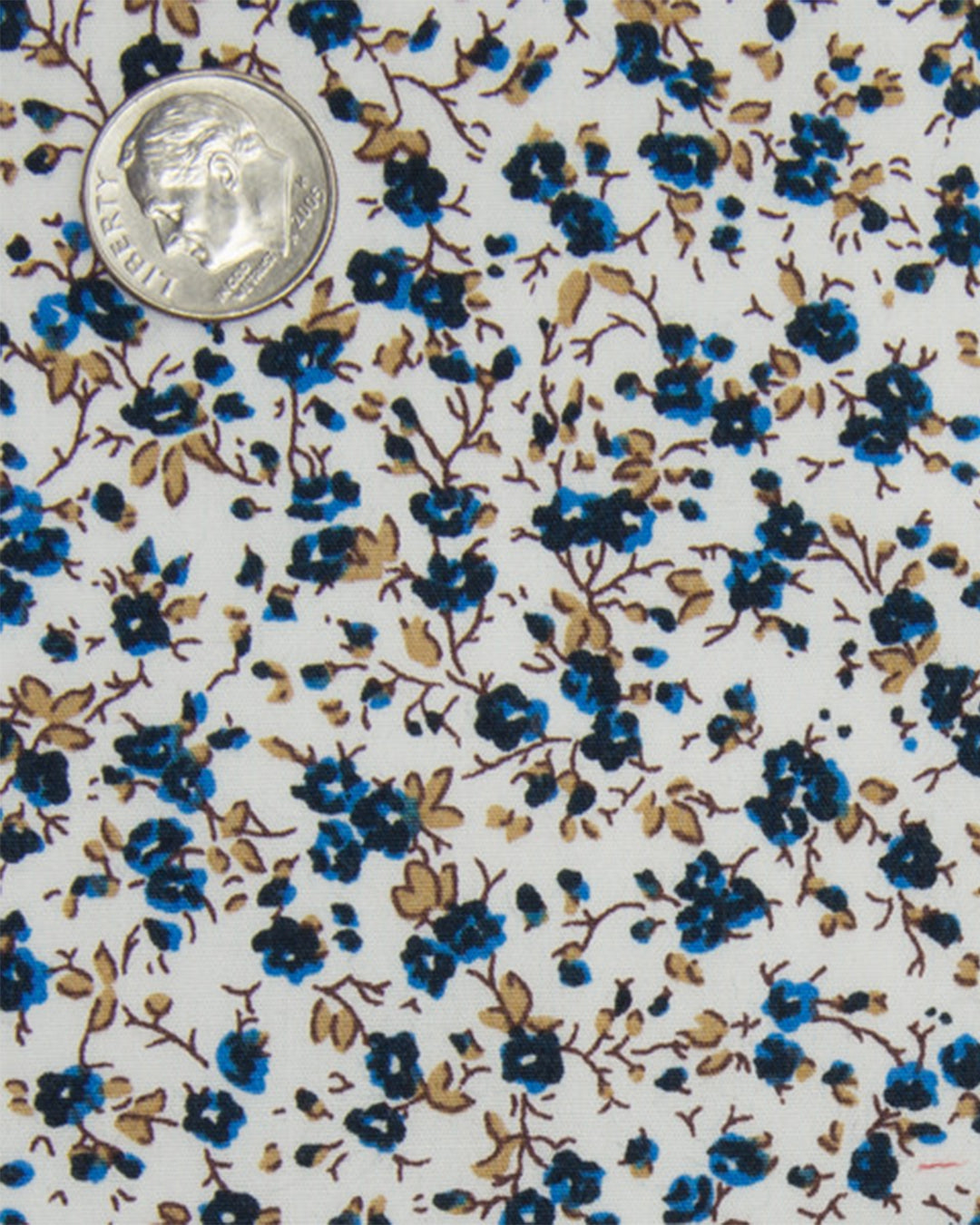 Camp collar PRESET STYLE in Blue Fine Floral Prints on White - 2