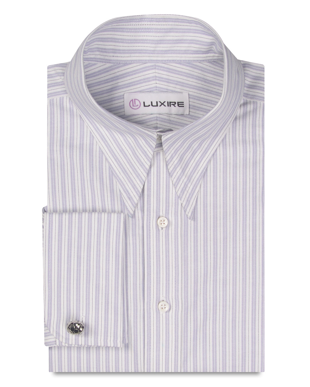 Alumo Oxford  Light Purple and Navy Stripes - 1