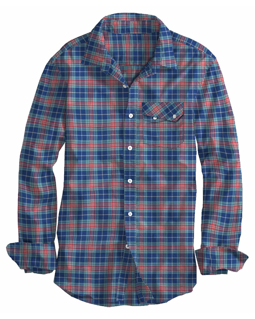 Sumer Light Blue Red Madras Checks - 1