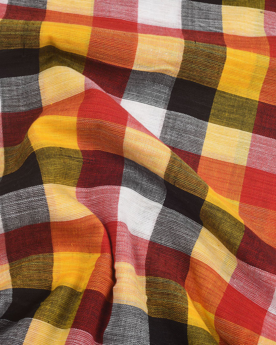 Red Yellow Bleeding Madras checks - 6