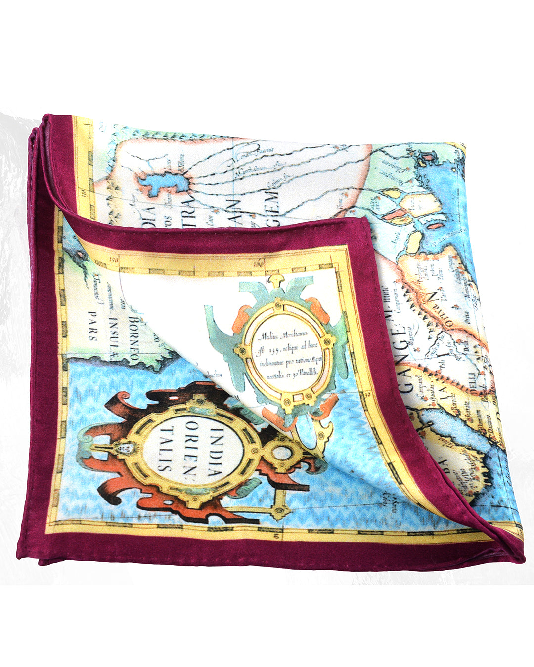 Pocket Square-Blue Map - 2