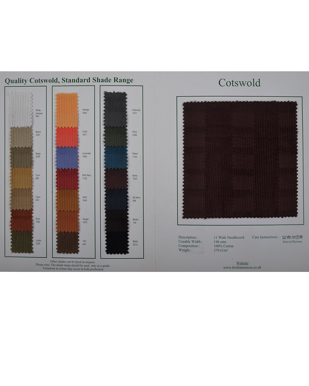 Brisbane Moss Brown Needlecord - 4