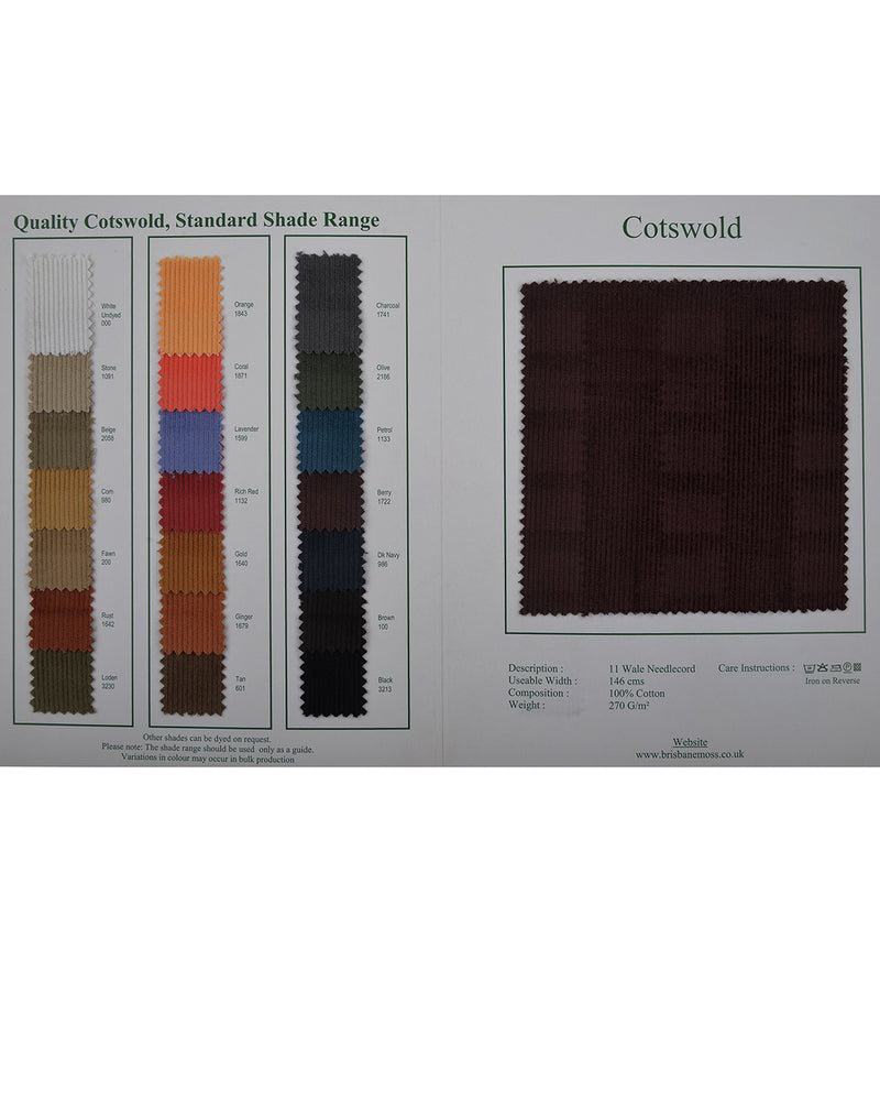 Brisbane Moss Charcoal Needlecord