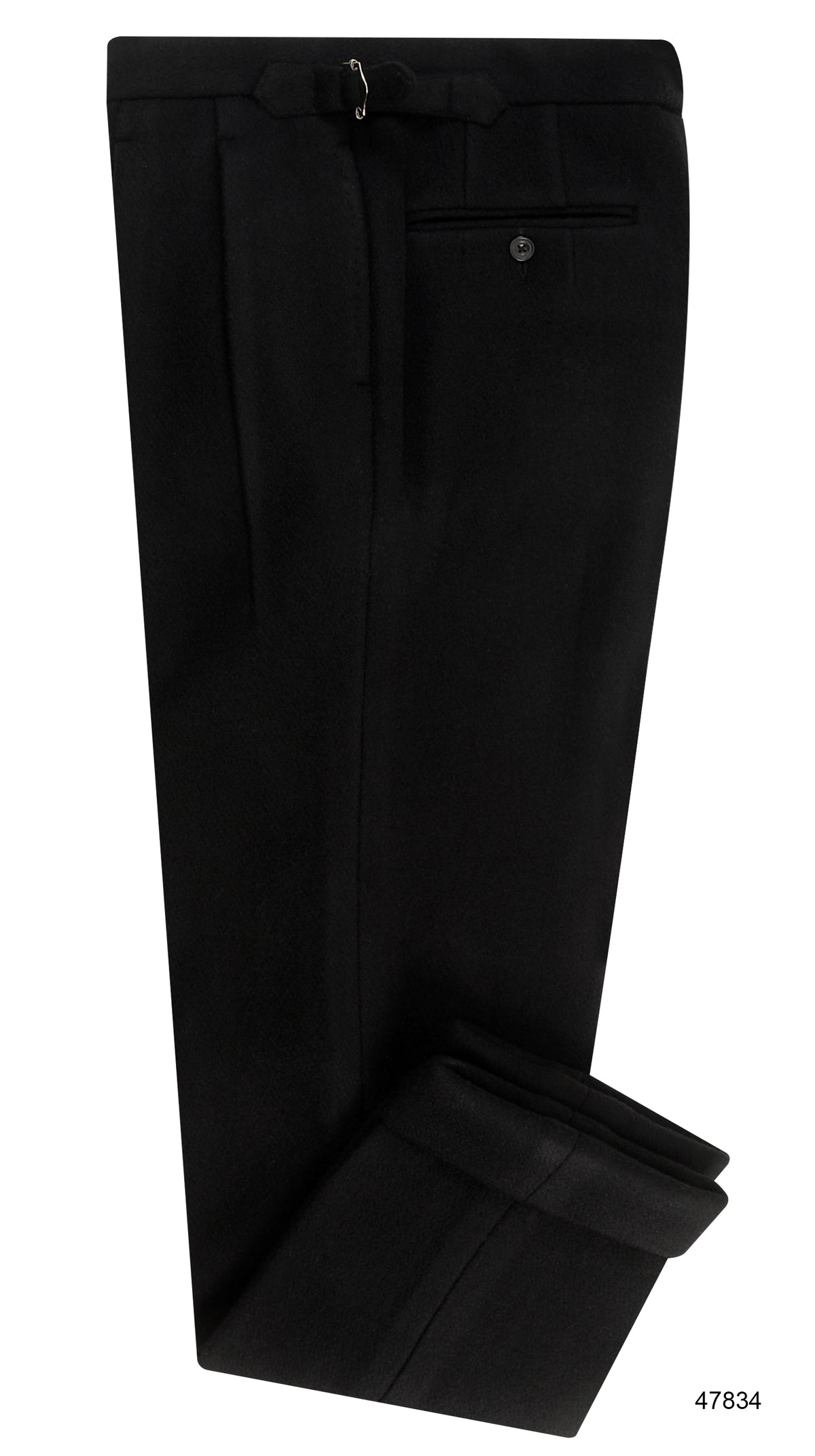 Black wool heavy flannel High Waisted Pant - 1