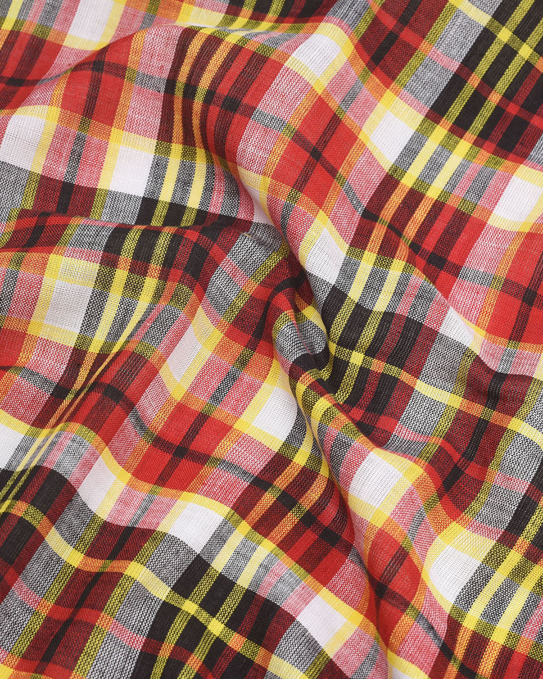 Red Black Bleeding Madras Checks - 5
