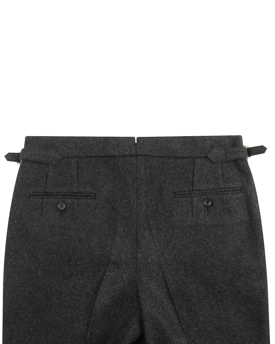 Charcoal Grey 100% Wool Flannel High Waisted Pant - 4