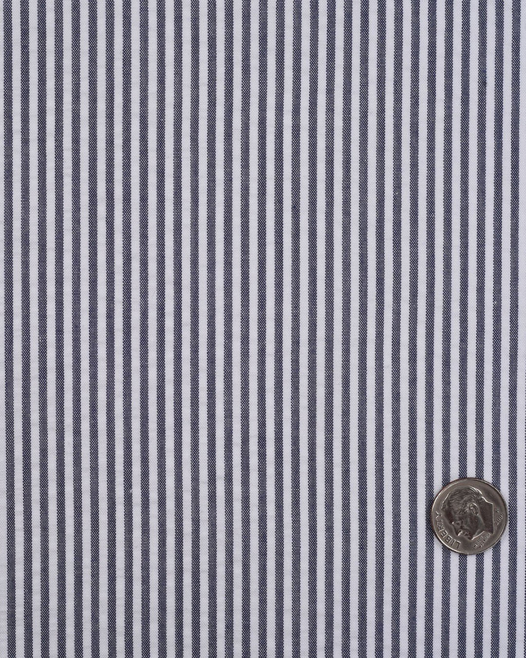 Navy Blue White Candy Stripes Seersucker - 6