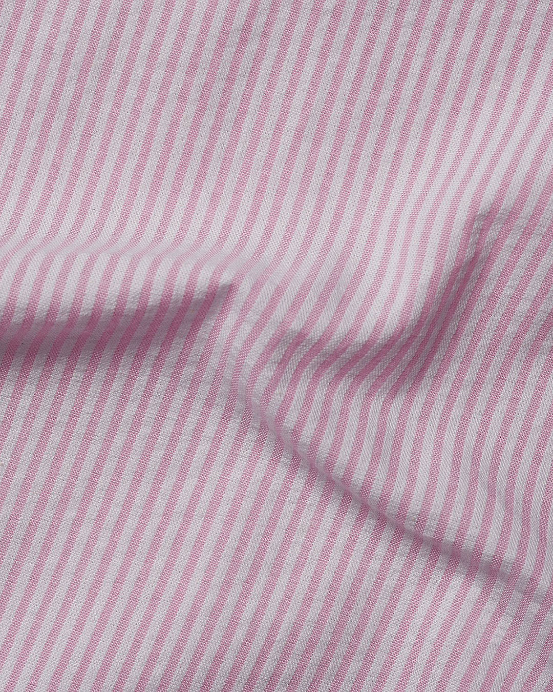 Pink White Pin Stripes Seersucker - 5