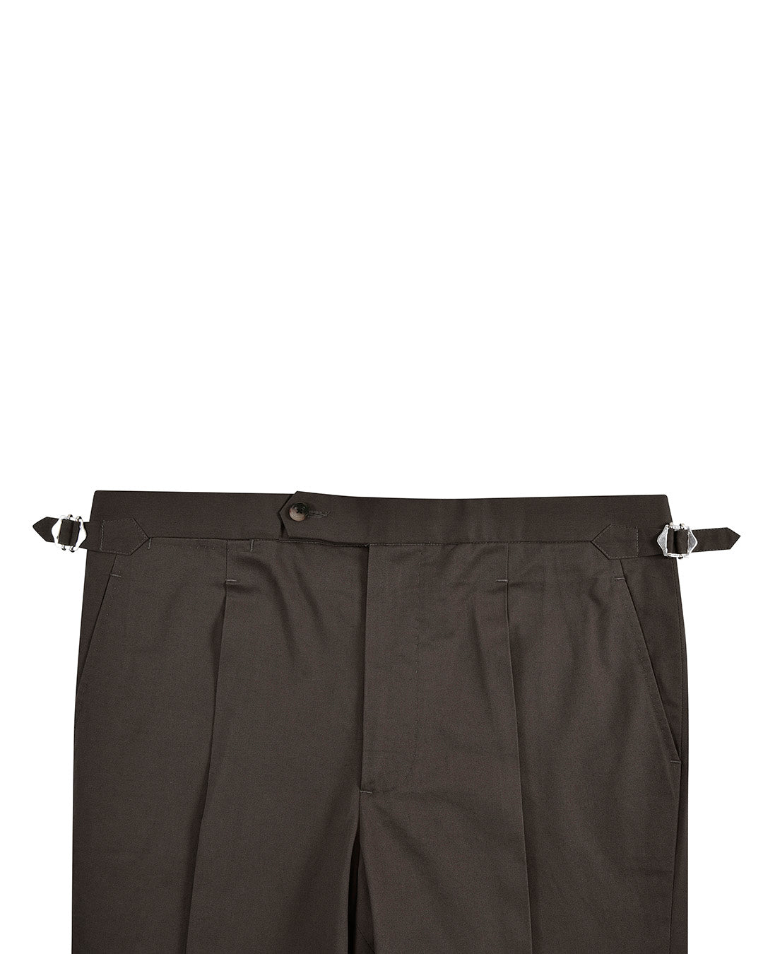 Pleated Choco Brown Plain Dress Pant