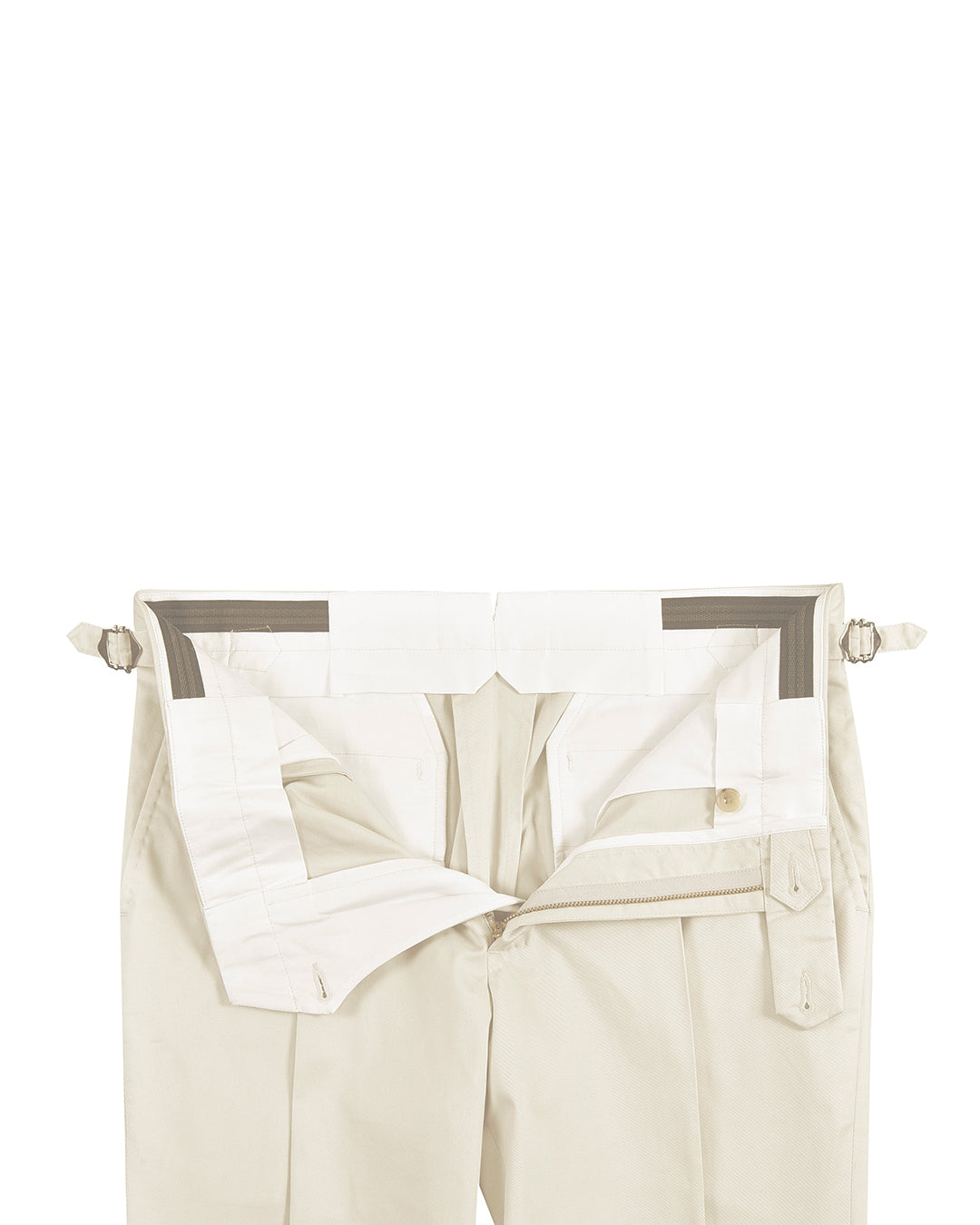 Ivory Cotton Twill Dress Pant