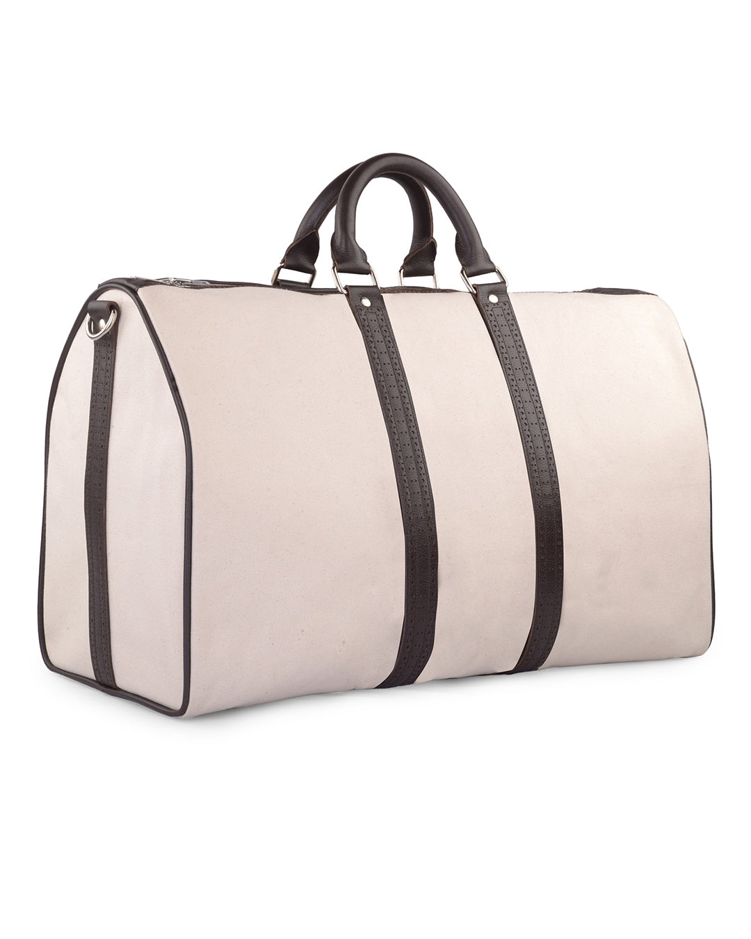 Duffle Bag in Canvas with Brogue Leather Trims - 3