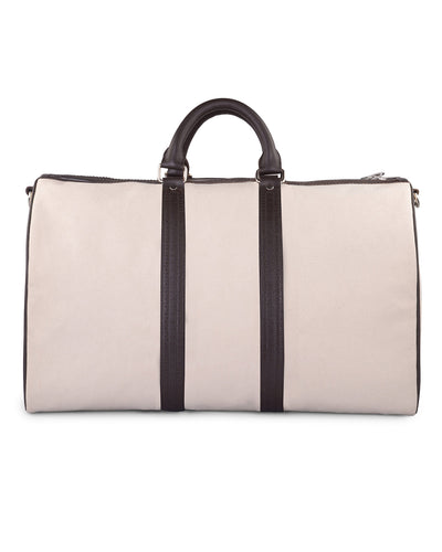 Duffle Bag in Canvas with Brogue Leather Trims
