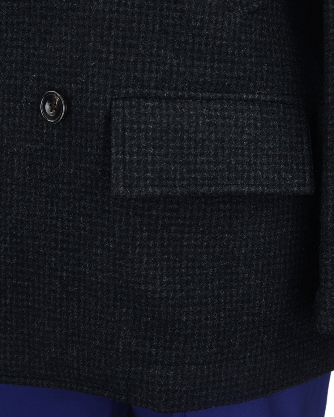 Mini Gingham Grey Peacoat - 4