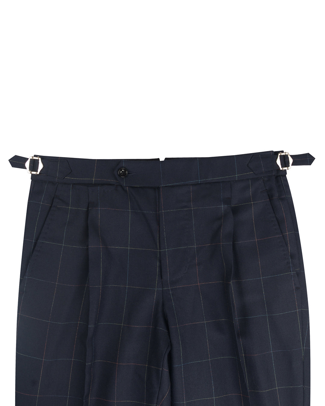 Dugdale Navy Windowpane Twill Pant - 2