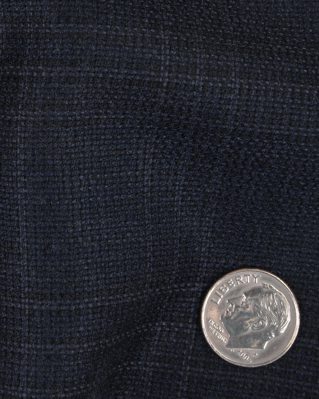 EThomas Wool Cashmere: Dark Blue Tattersal
