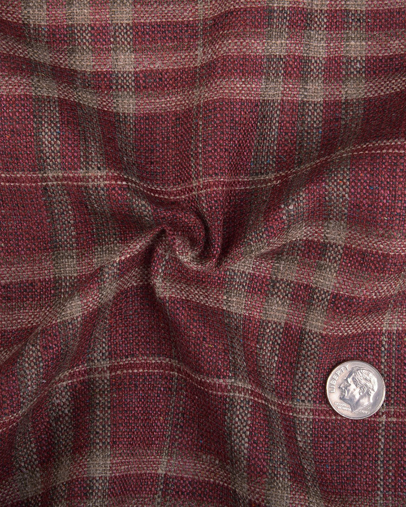 Ethomas Maroon Light Olive Green Jacket