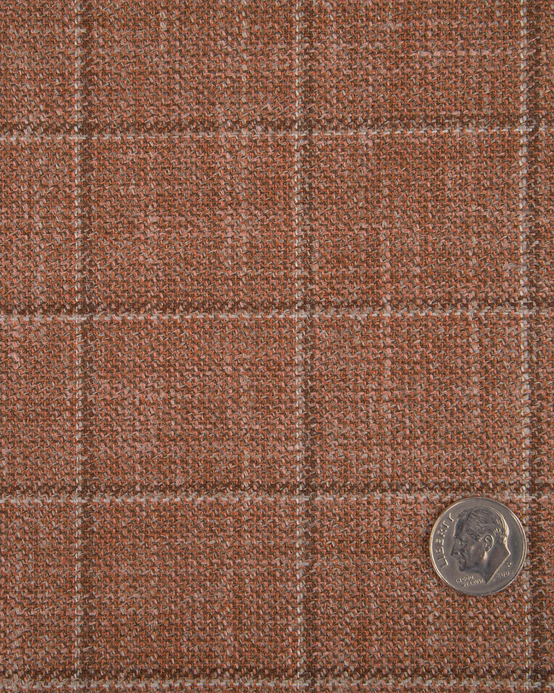 Ethomas Brick Brown White Checks Jacket