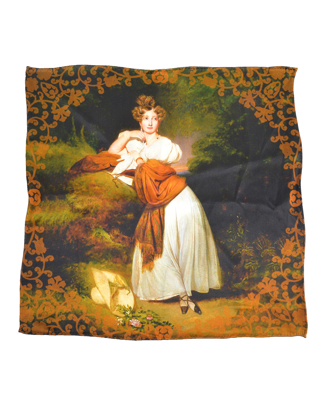 Pocket Square- Golden Floral With Beauty - 1