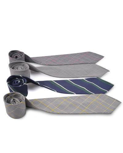 Grey Pink Pow Checks Tie