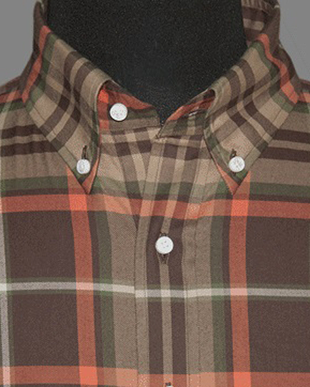 Khaki Brown Plaid Twill - 2