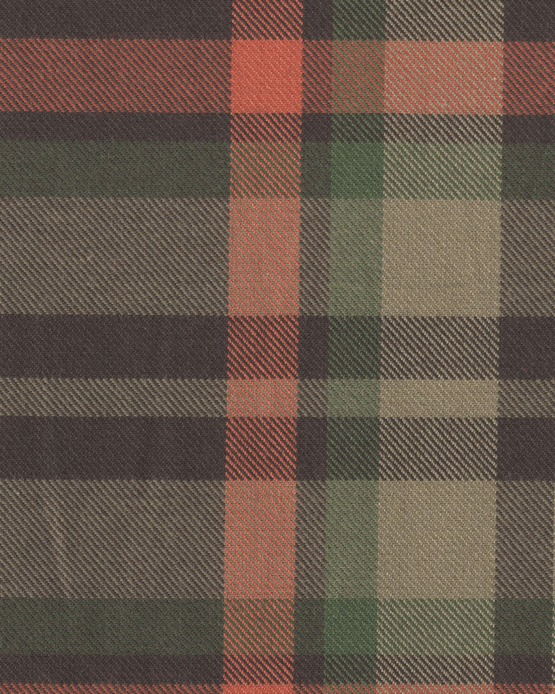 Khaki Brown Plaid Twill