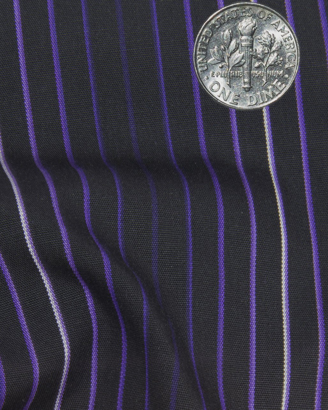Evening Shirt:Purple Shawdow Stripes on Navy