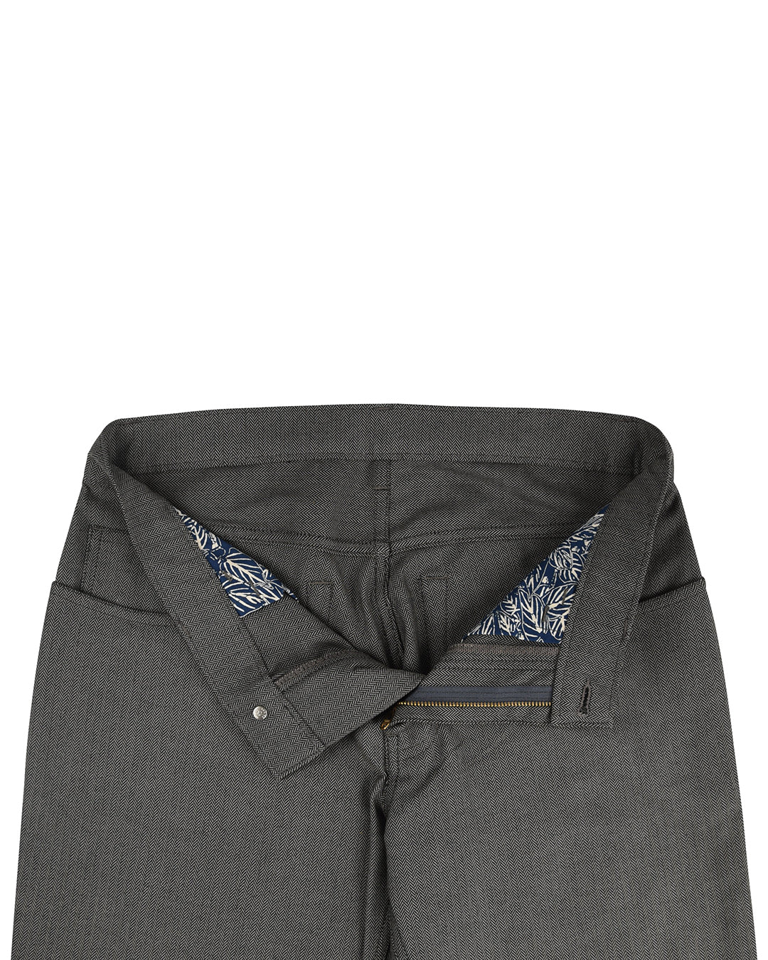Grey Black Herringbone Pants - 3