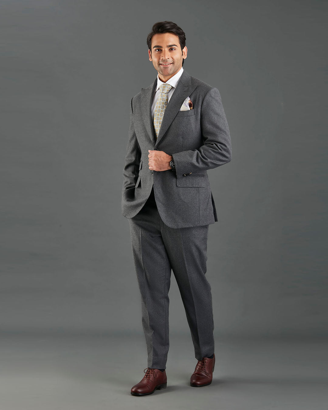 Dugdale Dark Grey Wool Flannel Suit