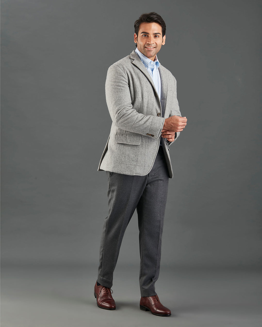 Grey Wool Flannel Chore Coat - 5