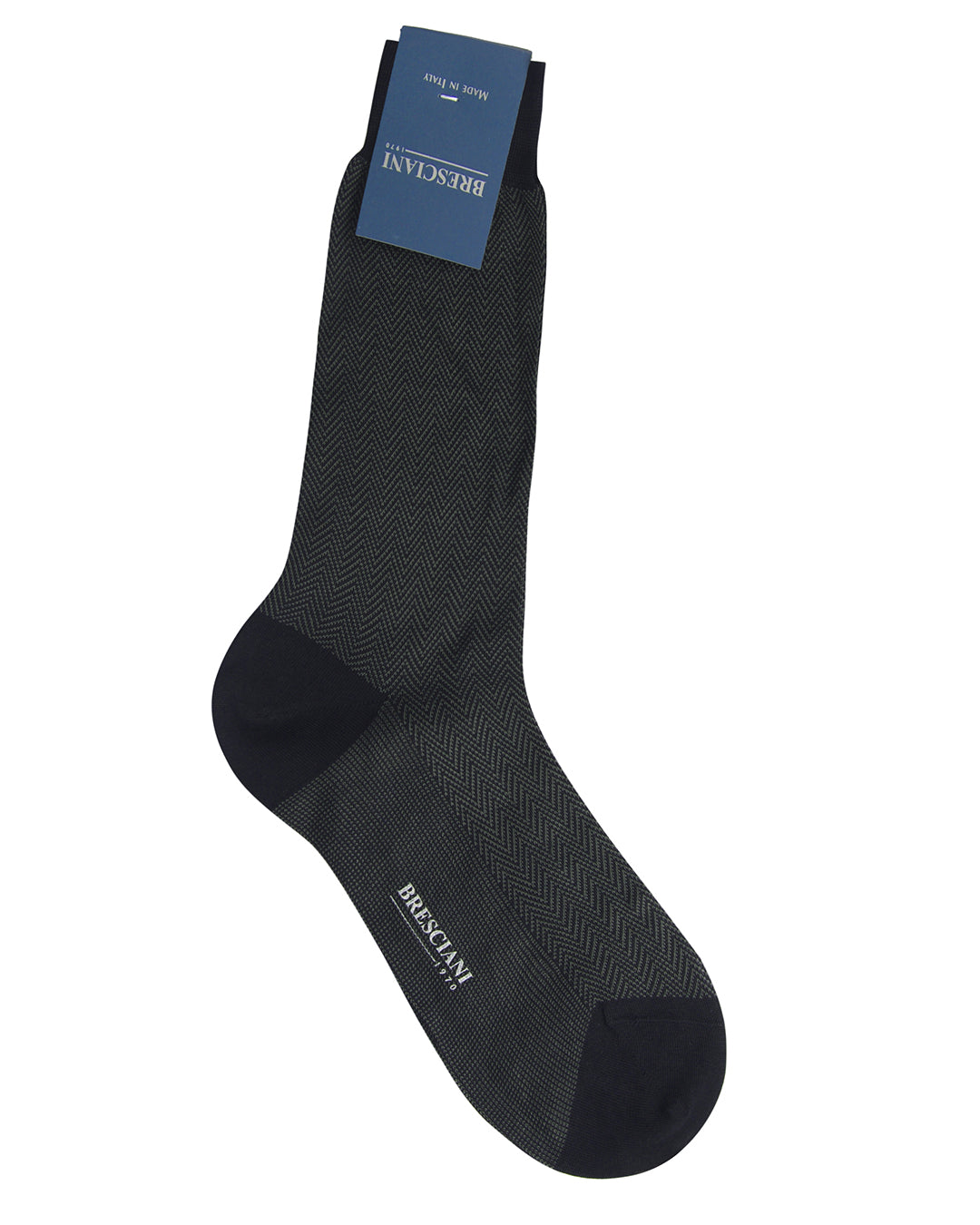 Bresciani- Cotton Rib Socks-Antracite Medio