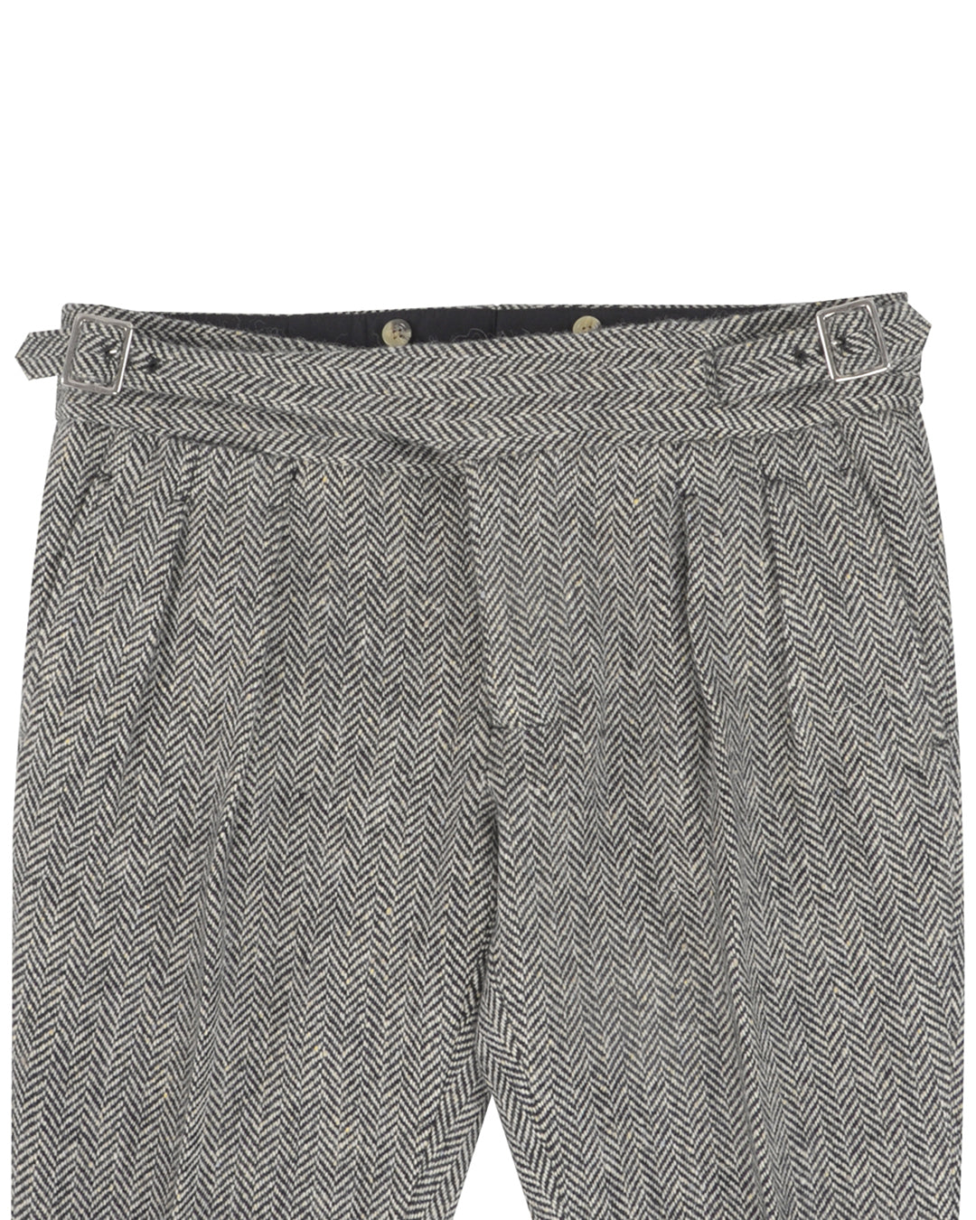 Molloy Herringbone Donegal Tweed Pants - Grey - 2