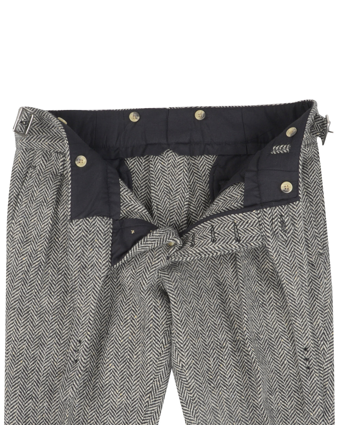 Molloy Herringbone Donegal Tweed Pants - Grey - 3