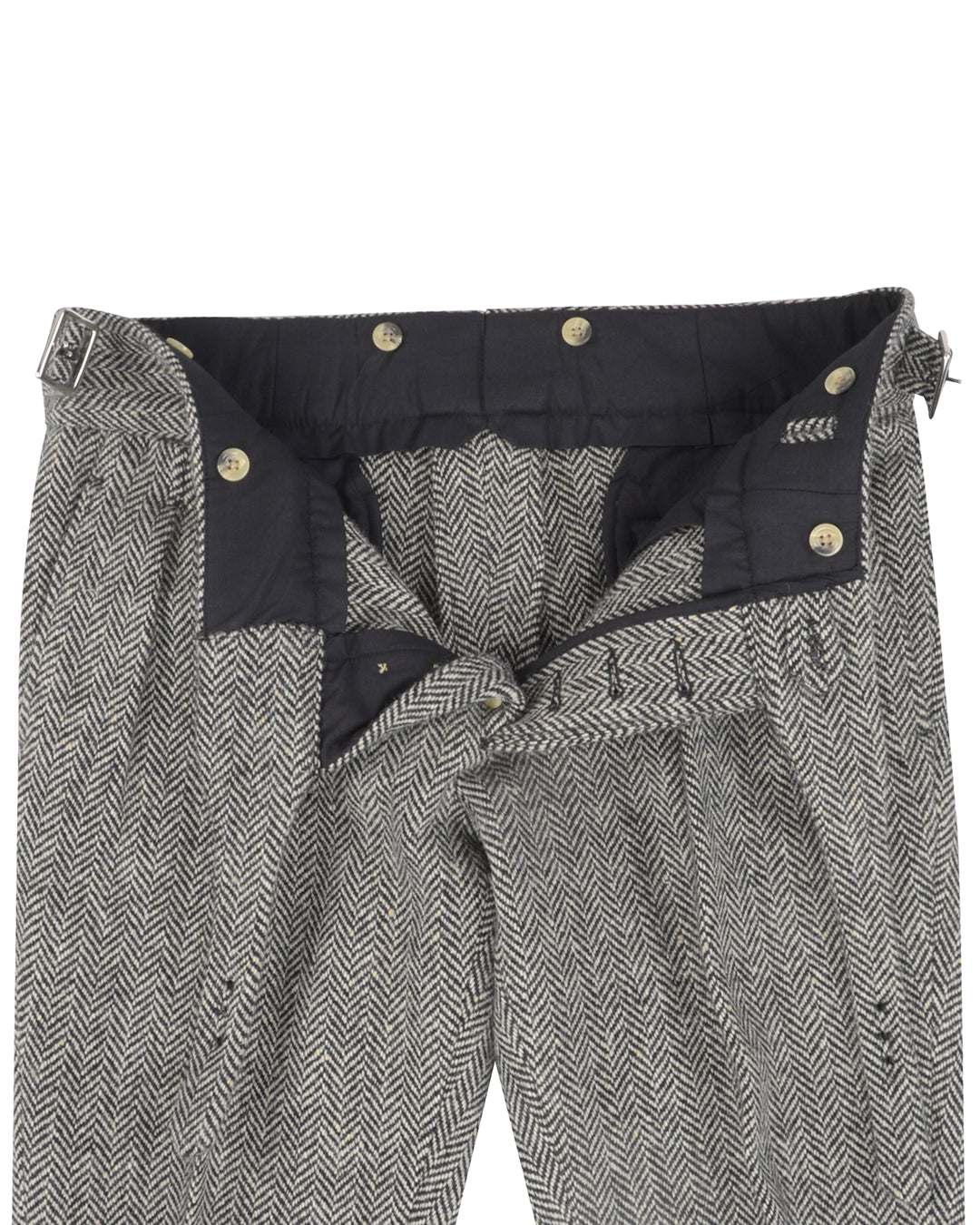 Molloy Herringbone Donegal Tweed Pants - Grey