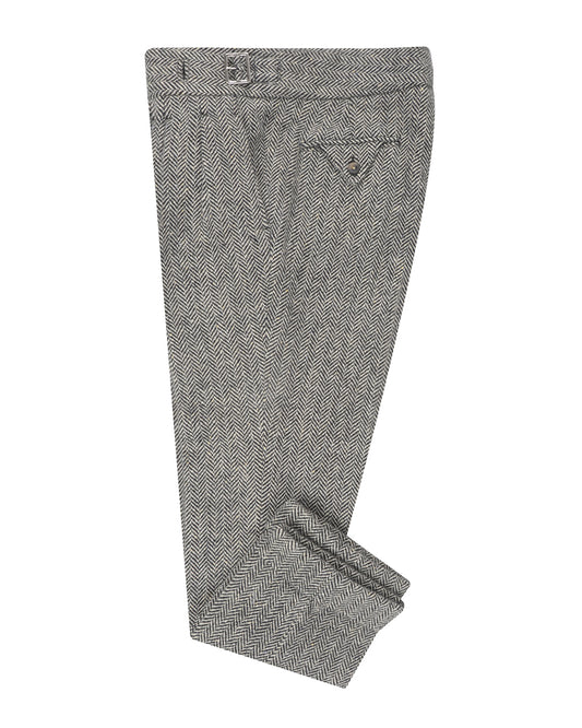 Molloy Herringbone Donegal Tweed Pants - Grey