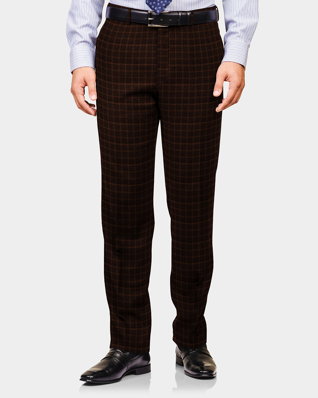 Drapers Brown Macro Checks Pants - 2