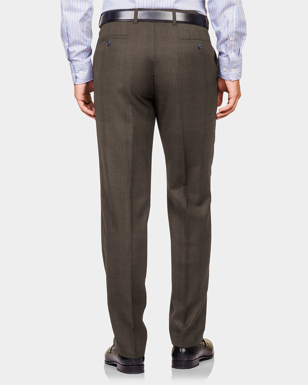 Performance Chino: Brown Herringbone - 4