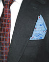 Red Blue Paisley Embroidered Pocket Square