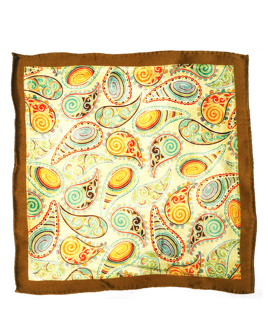 Gold Paisley Pocket Square