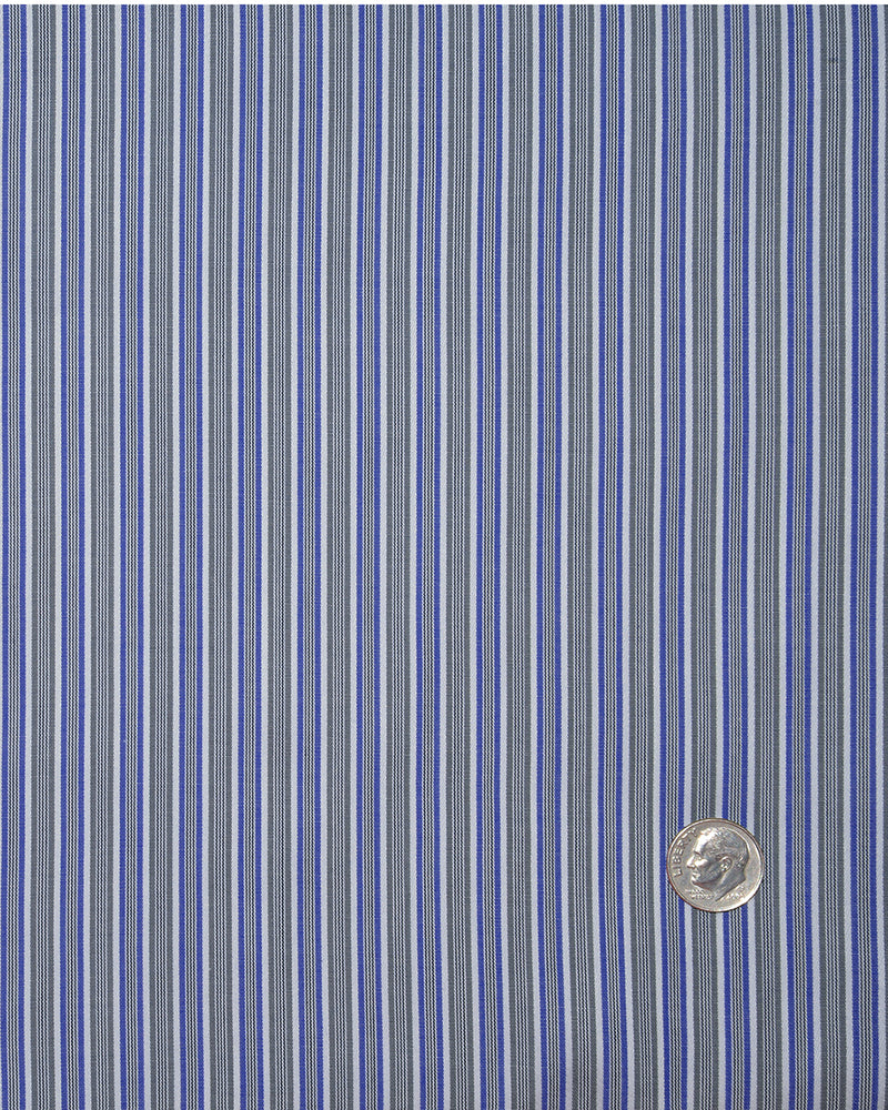 Grey White Blue & Black Alternate Stripes