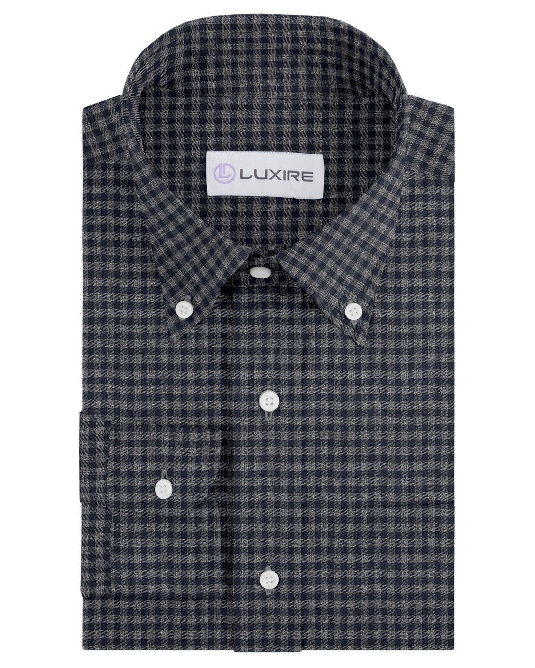 Luxire Presto: Grey Navy Tattersall Twill Checks - 1