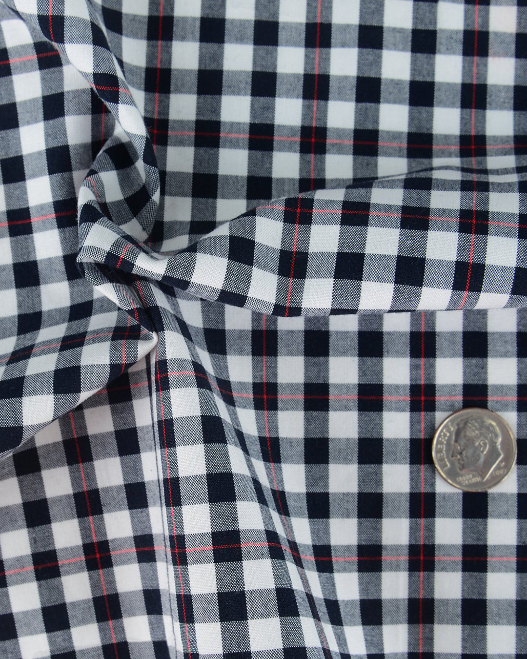 Red Pinstripes On Black Gingham Shirt - 5