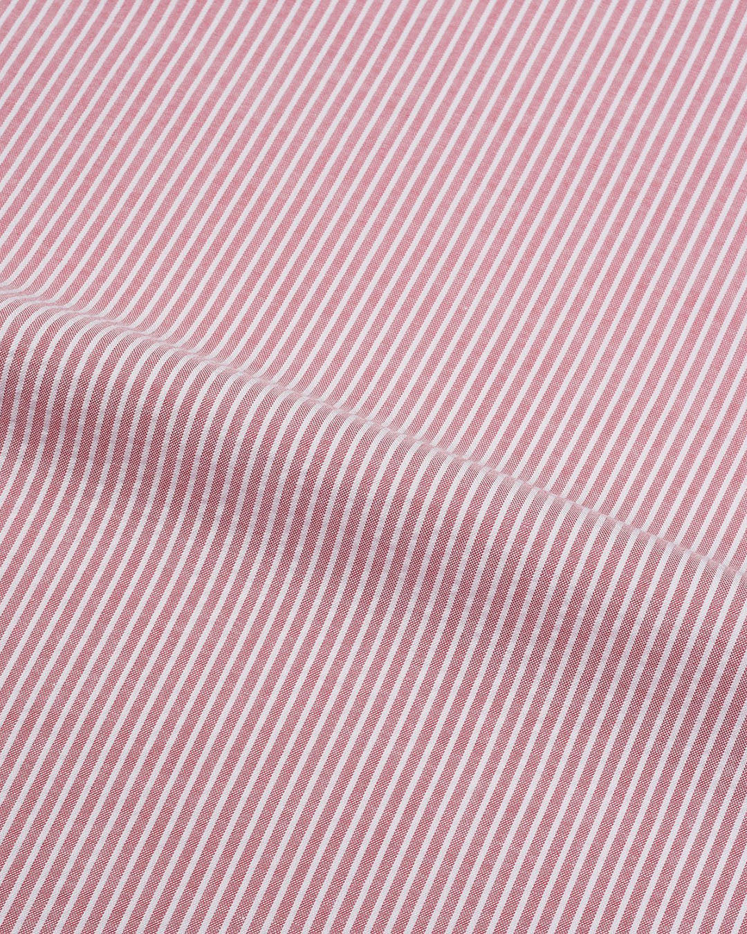 Pullover Shirt in Pale Red White Pin Stripes Seersucker - 4
