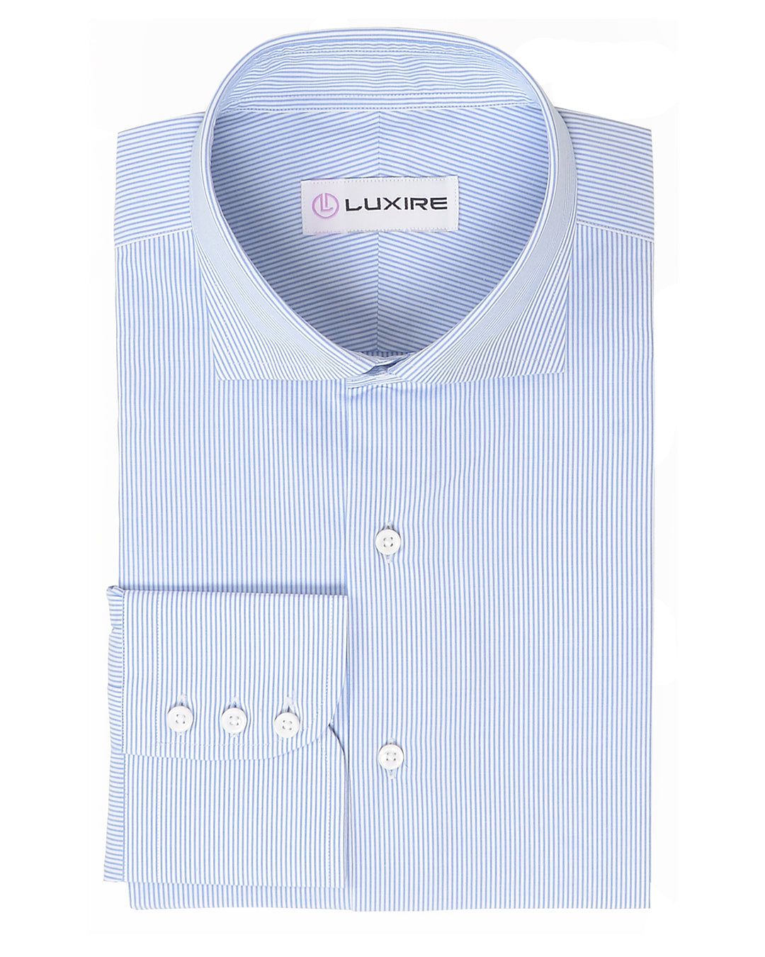 Blue on White Pin Stripes Dress Shirt - 1