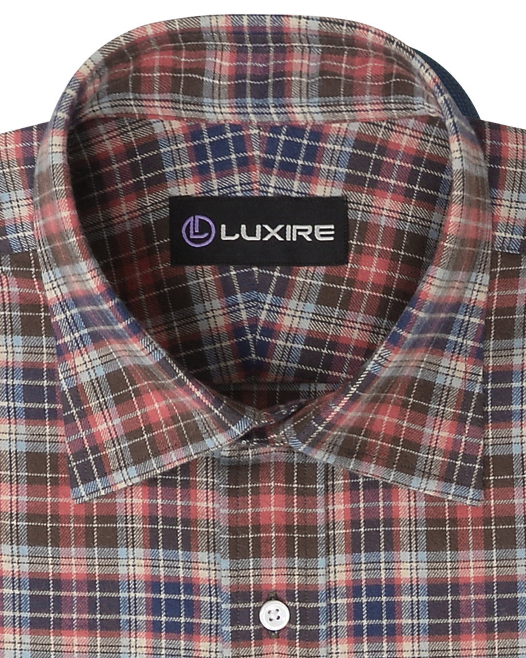 Pink Sky Brown Navy Madras Flannel Work Shirt - 2
