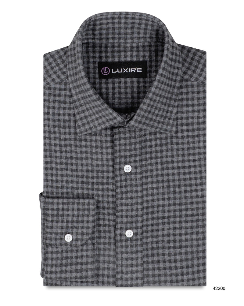 Mini Nightshadow Grey Gingham Flannel Work Shirt